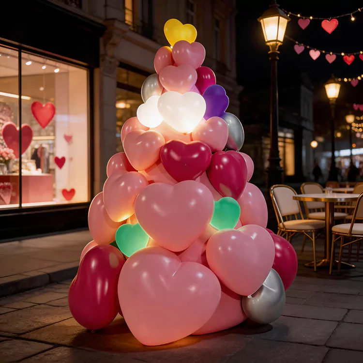 GRP Heart Shaped Stacked Balloon Sculpture