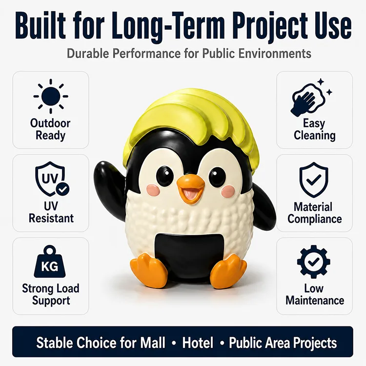 Cute FRP Penguin Sculpture